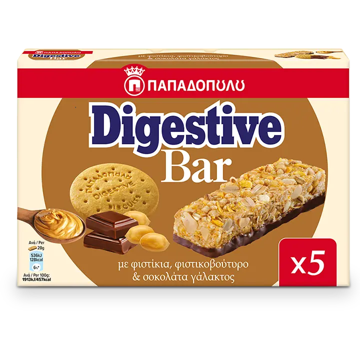 Image of Digestive Bar with peanuts, peanut butter and milk chocolate