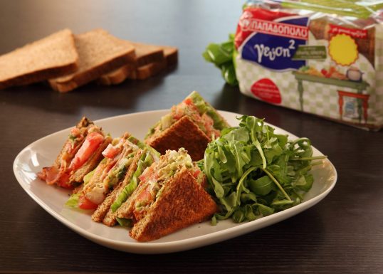 image for Club Sandwich με Ψωμί για Τοστ Γεύση2 Παπαδοπούλου Ολικής Άλεσης