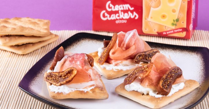 image for Cream Crackers Παπαδοπούλου με προσούτο, κατίκι και σύκο