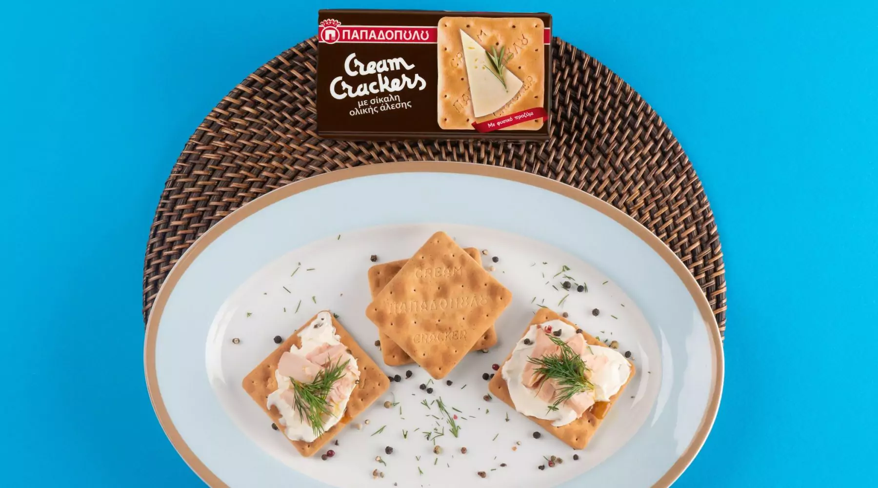 Top slider image for Ελαφρύ βραδινό με Cream Crackers, τυρί κρέμα, τόνο και άνηθο