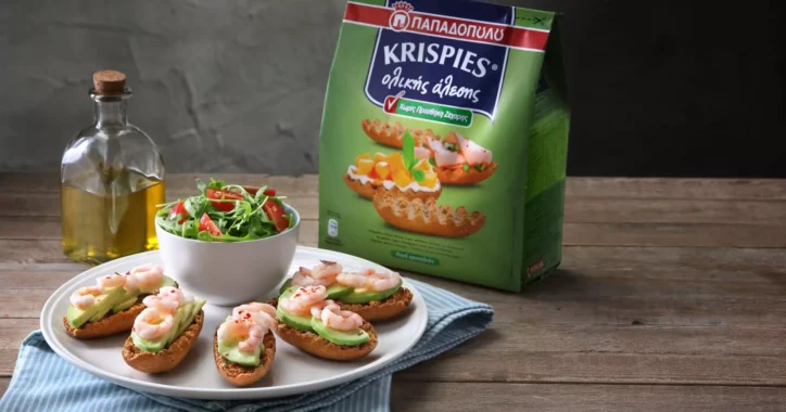 image for KRISPIES Παπαδοπούλου ολικής άλεσης με αβοκάντο και γαρίδες