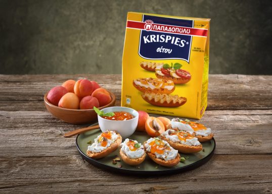  Image for KRISPIES Παπαδοπούλου με μαρμελάδα βερίκοκο και κατσικίσιο τυρί