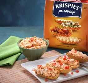 Banner for Ντιπ πικάντικης φέτας σε KRISPIES Παπαδοπούλου με σουσάμι