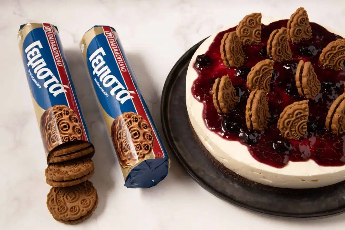 Top slider image for Cheesecake με μπισκότα Γεμιστά Παπαδοπούλου με σοκολάτα και μαρμελάδα
