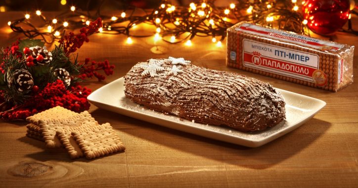 image for Χριστουγεννιάτικος κορμός με σοκολάτα, καρύδια & Πτι Μπερ Παπαδοπούλου