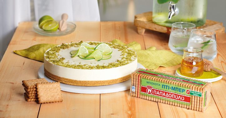 image for Cheesecake με λάιμ, μέλι και Πτι Μπερ χωρίς προσθήκη ζάχαρης