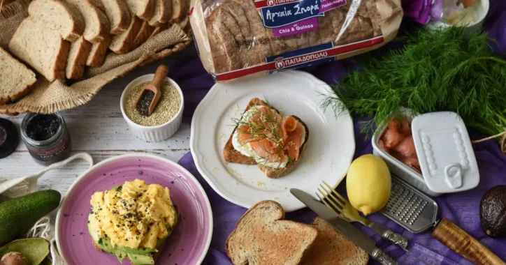 image for Brunch με ψωμί Αρχαία Σπορά με chia και κινόα