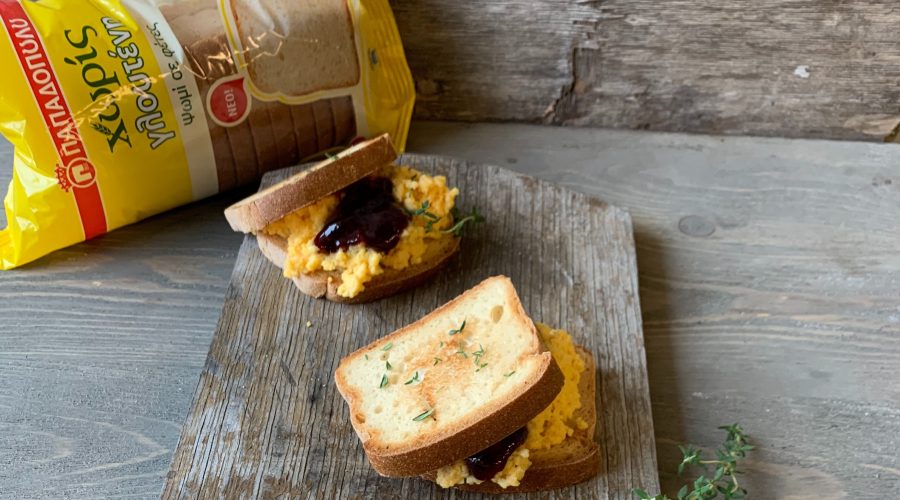 Top slider image for Scrambled eggs σάντουιτς με ψωμί σε φέτες Χωρίς Γλουτένη Παπαδοπούλου