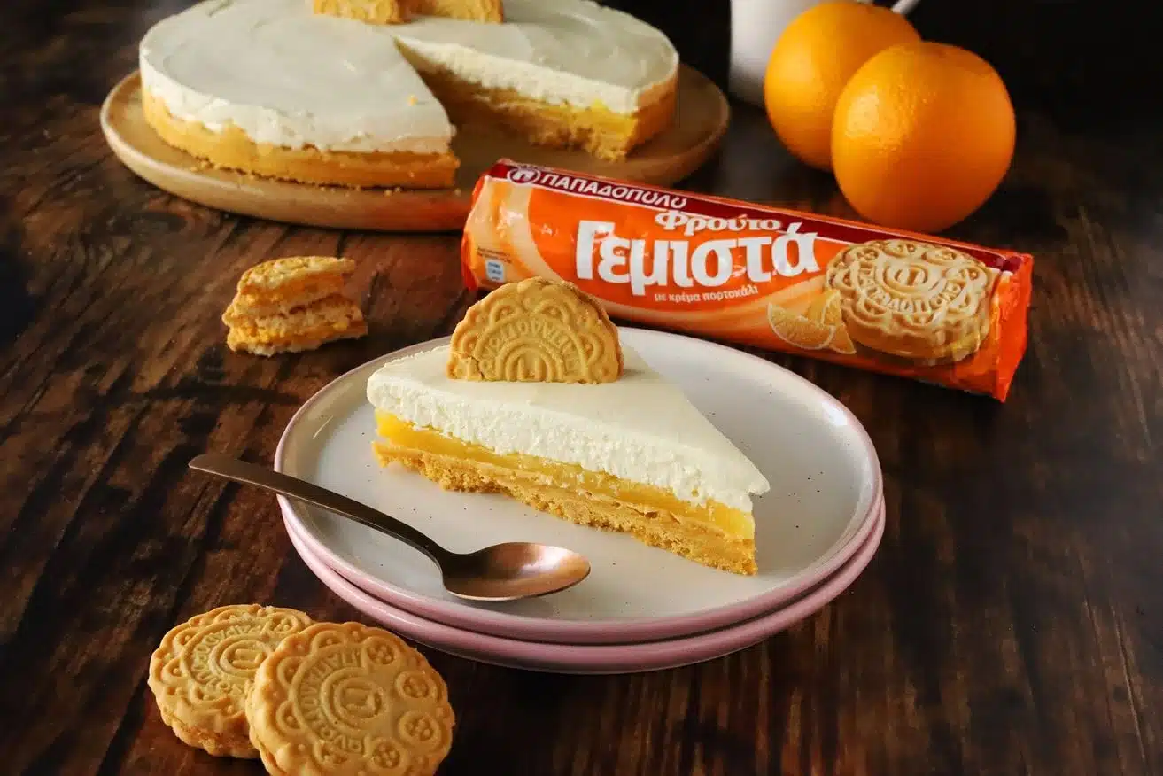 Top slider image for Τάρτα με κρέμα πορτοκάλι με μπισκότα στη βάση και στην κρέμα