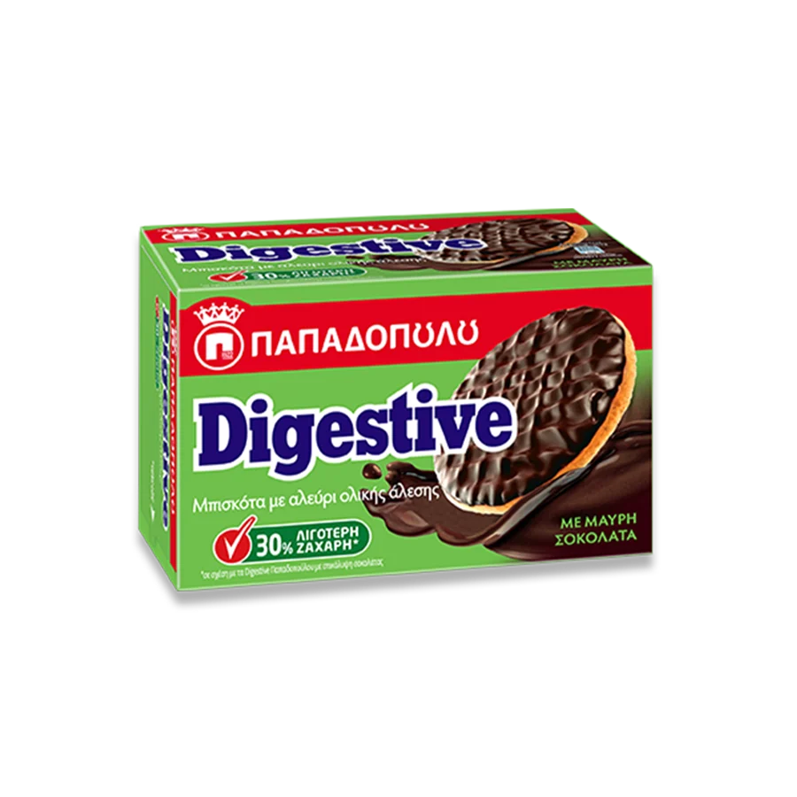 Product Image of Digestive με επικάλυψη μαύρης σοκολάτας & 30% λιγότερη ζάχαρη