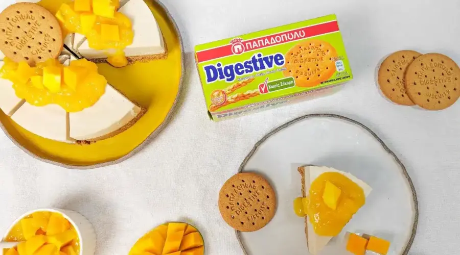 Top slider image for Vegan mango cheesecake με κρέμα από κάσιους με Digestive Χωρίς Ζάχαρη