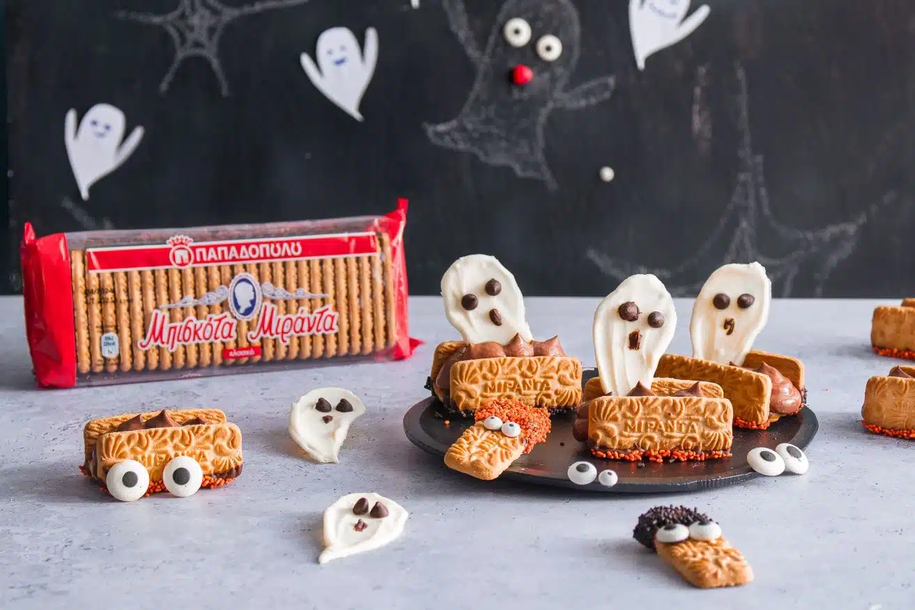 Top slider image for Ταρτάκια – φαντασματάκια με μπισκότα ΜΙΡΑΝΤΑ και κρέμα σοκολάτα