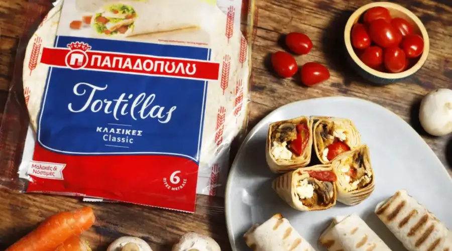 Top slider image for Μανιταρόπιτα με φέτα σε Tortillas Παπαδοπούλου