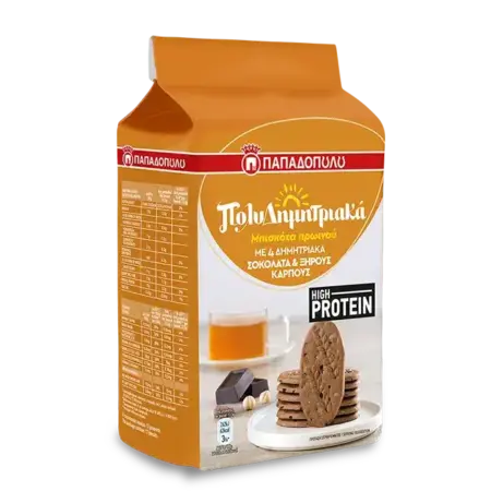 Product Image of ΠολυΔημητριακά Μπισκότα Πρωινού με 4 δημητριακά, σοκολάτα, ξηρούς καρπούς & πρωτεϊνη