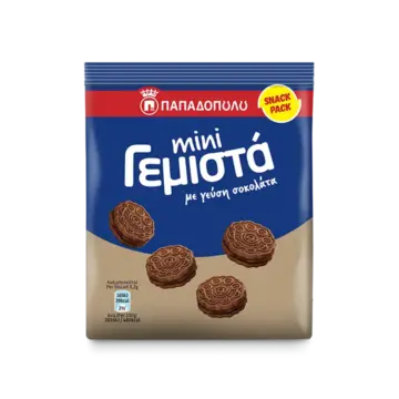 Image of Mini sandwich biscuits with chocolate flavored cream