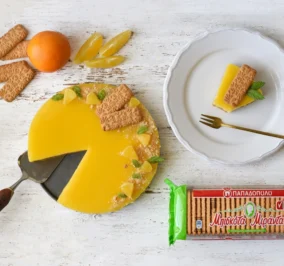 Recipe for Τάρτα με βάση από Μιράντα με 30% λιγότερη ζάχαρη και γέμιση κρέμας πορτοκαλιού