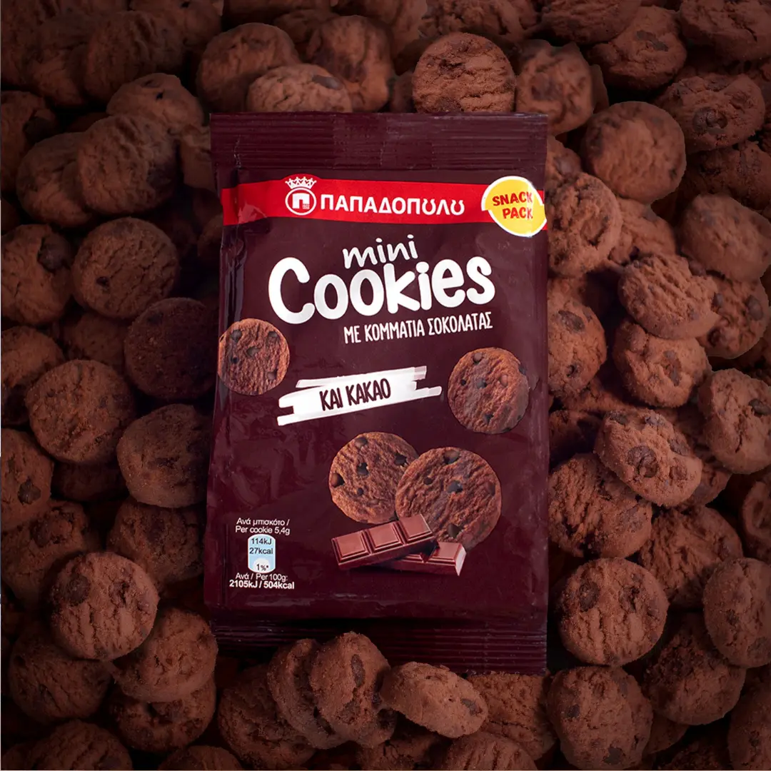  Image for Mini Cookies με κομματάκια σοκολάτας και κακάο: Μικρά στο μάτι, μεγάλα στην απόλαυση