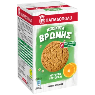Image of Μπισκότα Βρώμης με γεύση πορτοκάλι χωρίς προσθήκη ζάχαρης