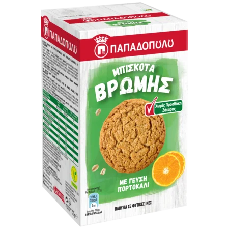 Product Image of Μπισκότα Βρώμης με γεύση πορτοκάλι χωρίς προσθήκη ζάχαρης