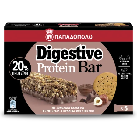 Product Image of Digestive Protein Bar με σοκολάτα γάλακτος, φουντούκια και πραλίνα φουντουκιού