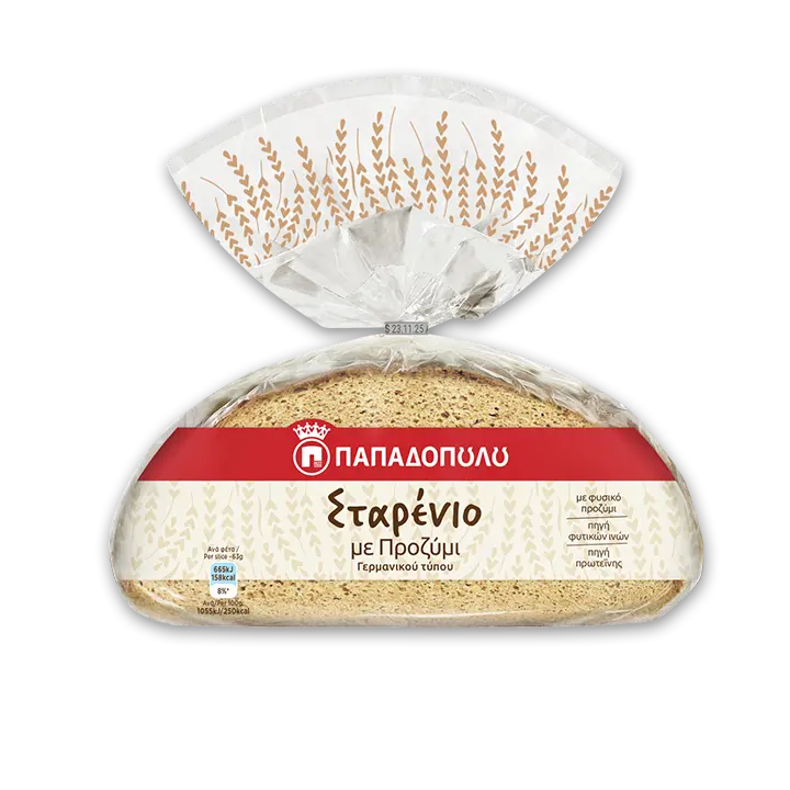 Image of German style sliced bread with wheat and rye flour